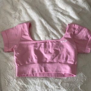 Bo + Tee Pink Crop Top